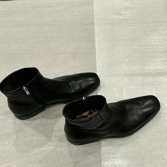 [US11.5]Bruno Magli Raspino Men Black Leather Ankle  Dress Boots - Picture 2 of 8